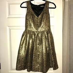 Kenzie Gold/Tweed Cocktail Dress